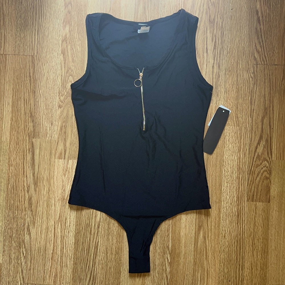 Rose Gold Zip-Up Bodysuit
